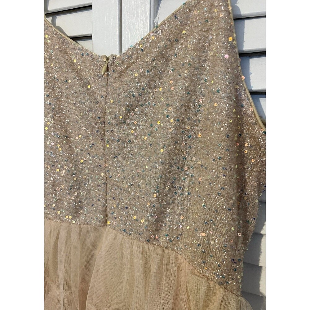 Dressystar Dress Peach Seaquin Adjustable Strap Stretch Women’s Size Large - Picture 3 of 9